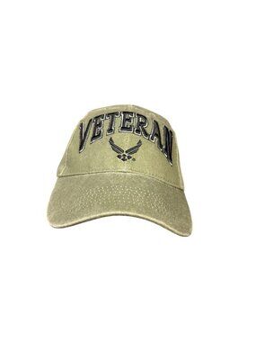 Extreme Embroidery Mens Olive  Air Force Veteran Cap & Lanyard Set Adjustable